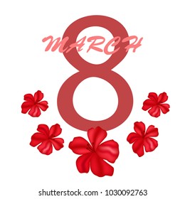 Greeting card for March 8. International Women's Day. Flowers, abstraction, vector illustration.