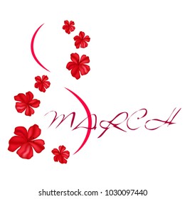 Greeting card for March 8. International Women's Day. Flowers, abstraction, vector illustration.