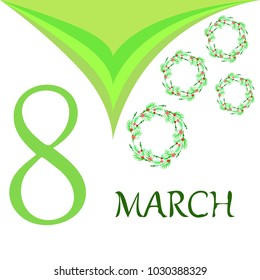 Greeting card for March 8. International Women's Day. Flowers, abstraction, vector illustration.