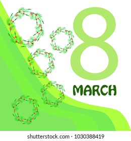 Greeting card for March 8. International Women's Day. Flowers, abstraction, vector illustration.