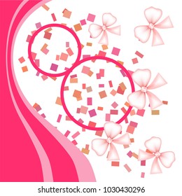 Greeting card for March 8. International Women's Day. Bow, abstraction, vector illustration.