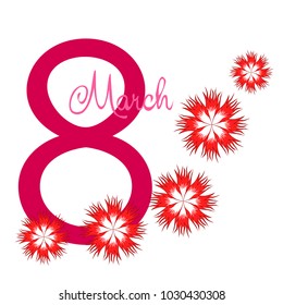 Greeting card for March 8. International Women's Day. Flowers, abstraction, vector illustration.