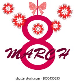 Greeting card for March 8. International Women's Day. Flowers, abstraction, vector illustration.