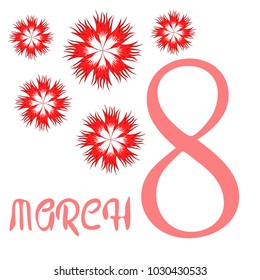 Greeting card for March 8. International Women's Day. Flowers, abstraction, vector illustration.