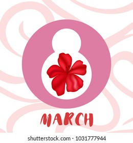 Greeting card for March 8. International Women's Day. Flowers, abstraction, vector illustration.