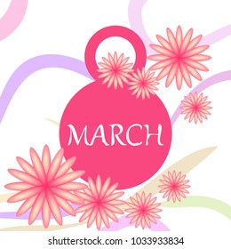 Greeting card for March 8. International Women's Day. Flowers, abstraction, vector illustration.