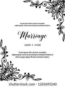 Greeting card for marriage with floral elements vector art