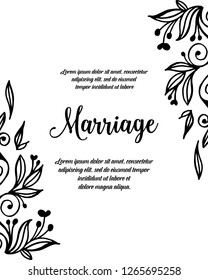 Greeting card for marriage with floral elements vector art