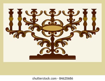 greeting card with menorah