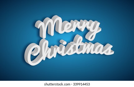 Greeting card Merry Christmas 2016. 3D text, holiday. Vector illustration