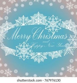 Greeting card with Merry Christmas. flat vector illustration