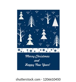  Greeting card. Merry Christmas and happy new year.