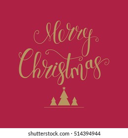 Greeting card. Merry Christmas. Holiday background. Typography Design. Vector illustration.