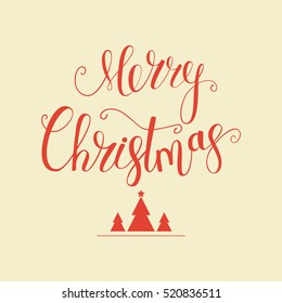 Greeting card. Merry Christmas. Holiday background. Typography Design. Vector illustration.