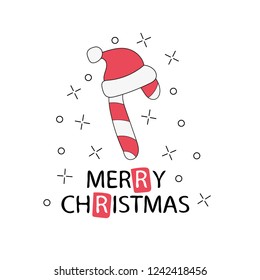 Greeting Card. Merry Christmas lettering. Template for New Year Cards and Merry Christmas posters or doodle print