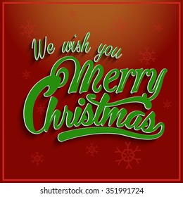  Greeting Card. Merry Christmas lettering