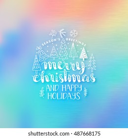 Greeting Card. Merry Christmas lettering