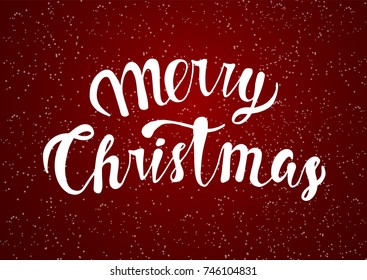 Greeting card with Merry Christmas lettering.