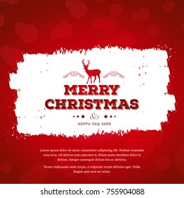 Greeting card with Merry Christmas lettering.