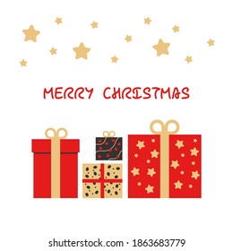 Greeting card Merry Christmas. Poster vector Christmas decoration.