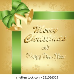 Greeting card with Merry Christmas sign 
