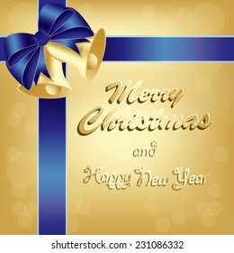 Greeting card with Merry Christmas sign 