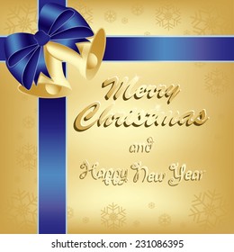 Greeting card with Merry Christmas sign 