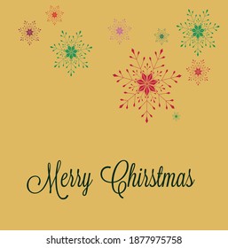 A greeting card merry Christmas with some snowflake.