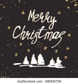 Greeting card. Merry Christmas! Vector illustration.
