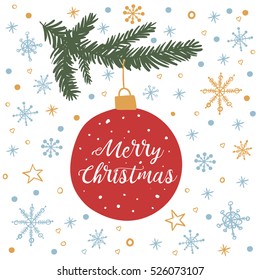 Greeting card Merry Christmas. Vector.