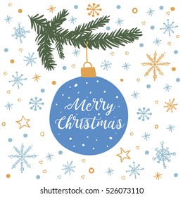 Greeting card Merry Christmas. Vector.