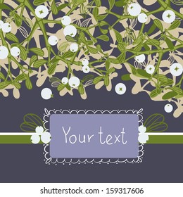greeting card with mistletoe