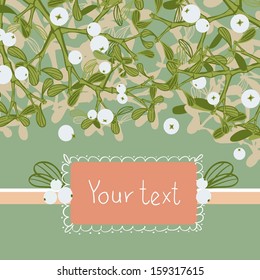 greeting card with mistletoe
