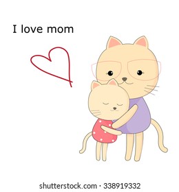 Greeting card for mom with cute animals