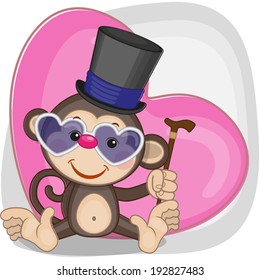 Greeting card Monkey in hat