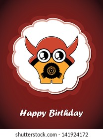 Greeting card with monster