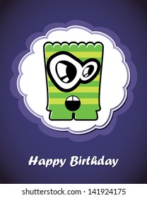 Greeting card with monster