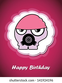 Greeting card with monster