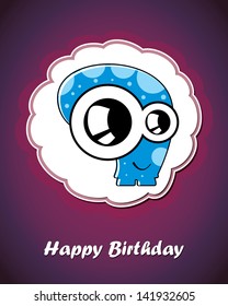 Greeting card with monster