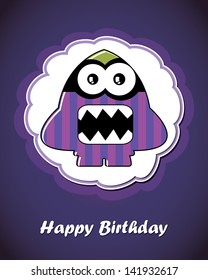 Greeting card with monster