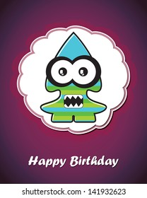 Greeting card with monster