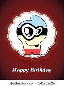Greeting card with monster