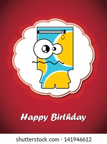 Greeting card with monster
