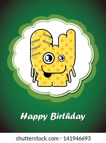 Greeting card with monster
