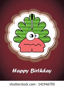 Greeting card with monster