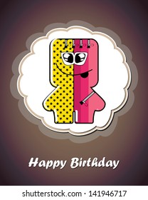 Greeting card with monster