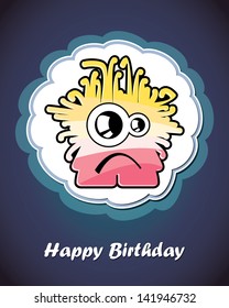 Greeting card with monster