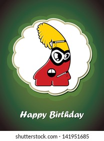 Greeting card with monster