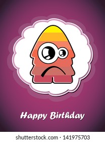 Greeting card with monster