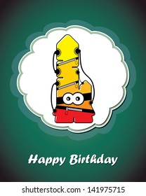 Greeting card with monster